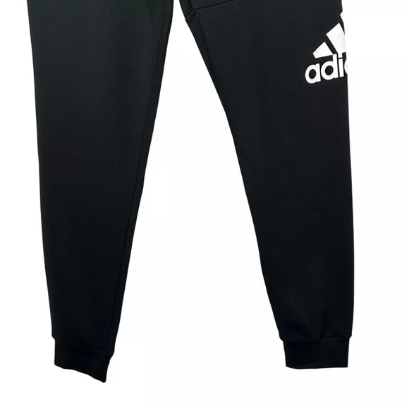 Adidas Men's Fleece Sweat Pants Size 2XL Tall (39X36) Black/White Tapered Leg - Picture 3 of 13